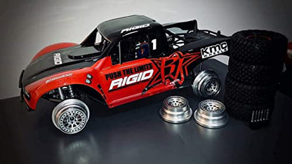 VITAVON & VOTACH alumium beadlock wheel silver rim+ring For UDR Traxxas Unlimited Desert Racer 1:7#8473 2pcs