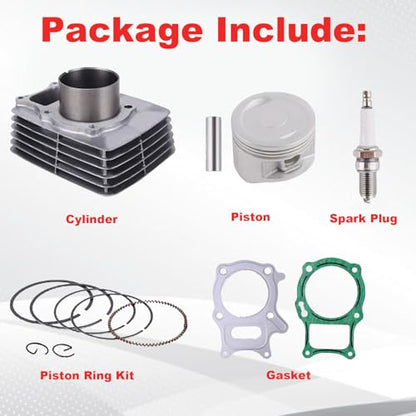 72MM Big Bore Cylinder Piston Ring Top End Kit Compatible with Honda TRX250 TRX250EX X TE 2x4 ES 2002-2025 12100/12251-HN6-000 - size: cylinder bore：72MM