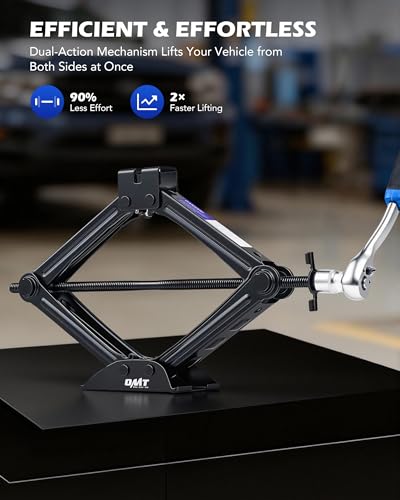 OMT 2 Ton Scissor Jack, 15pc Dual-Action Car Scissor Jack Kit, 4409 Lb. - style: Double Tooth