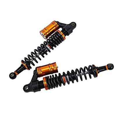 OUMURS 2Pcs 400mm Adjustable Motorcycle Air Shock Absorber Fit for Honda Suzuki Yamaha Kawasaki ATV Go Kart Quad Dirt Sport Bikes - size: 400mm