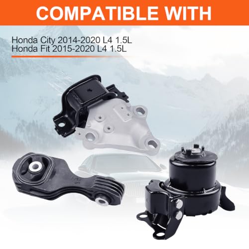 Engine Motor Mount Compatible with H-onda City Fit 14-20 L4 1.5L - size: 14-20 Honda City/15-20 Fit L4 1.5L