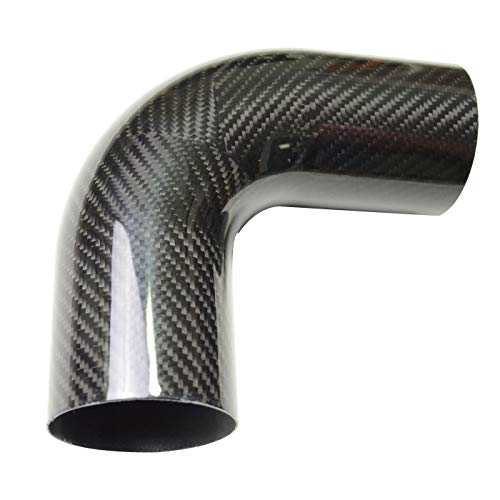 AC PERFORMANCE 2.5" 90° Degree Carbon Fiber Air Intake Elbow Tube - size: 2.5" OD, style: 90 Degree