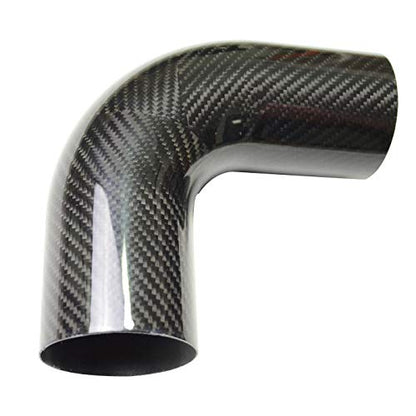 AC PERFORMANCE 2.5" 90° Degree Carbon Fiber Air Intake Elbow Tube - size: 2.5" OD, style: 90 Degree