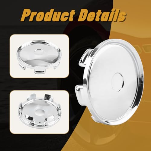 4Pcs 2.7in / 68.5mm Chrome Center Caps 2.52in ID Snap-On - size: OD 68.5MM , ID 64MM