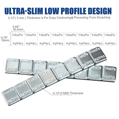 JiiinMiiin 1/4oz, 0.25oz, 960PCS Gray Steel Adhesive Stick on Wheel Weights - color: Chrome, size: 0.25oz - 960PCS