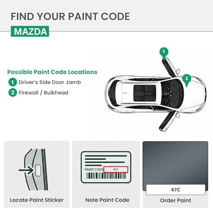 ERA Paints - 47C - Polymetal Gray Metallic for MAZDA Exact OEM Color Match Automotive Touch Up Paint for Cars - Spray Paint with Premium Spray Nozzle - 2K Pro Kit - Made in USA - style: Spray - 2K Pro Kit