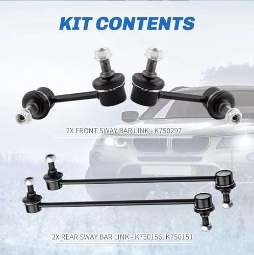 Front and Rear Sway Bar Links Compatible With 2007-2016 Honda CR-V L4 2.4L Sway Bar End Links K750297 K750151 K750156 - size: K750297, K750151, K750156