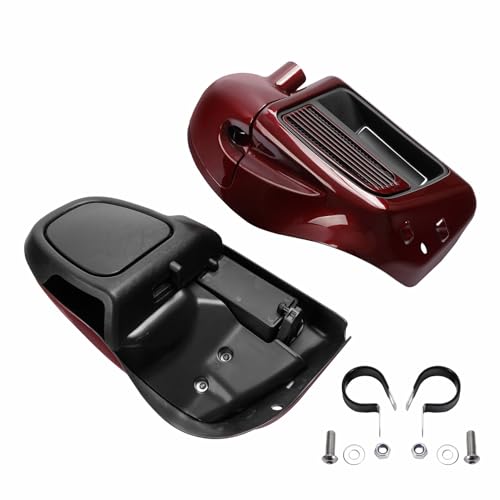 HR3 Mysterious Red Sunglo Water-Cooled Vented Fairing Lowers Kit Compatible with 2015 Electra Glide Ultra Classic FLHTCU (Replace for OEM) - color: Mysterious Red Sunglo
