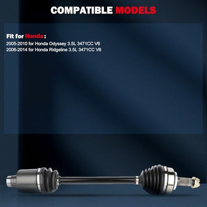 cciyu CV Axle Shaft Assembly for Honda for Odyssey 2005-2010 - size: 10-3891