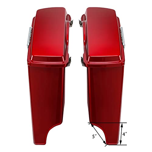 Green-L ABS 5" Stretched Saddlebag Fit for Harley Touring 1993-2013 - color: Red 1#