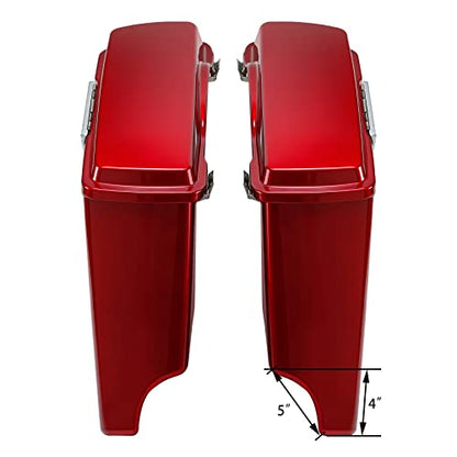 Green-L ABS 5" Stretched Saddlebag Fit for Harley Touring 1993-2013 - color: Red 1#