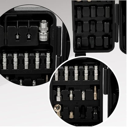 71 Pieces Air Tool Kit, Heavy Duty Twin Hammer with Impact Wrench, Air Ratchet, Die Grinder, Aire Hammer, Hose Fittings, Storage Case