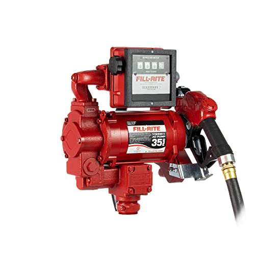 Fill-Rite FR311VB 115V/230V 35 GPM Fuel Transfer Pump with Mechanical Meter Package (Gallons) - Heavy-Duty Electric Pump with High Flow Rate and Durable Construction - style: Mechanical Meter (Gallons)