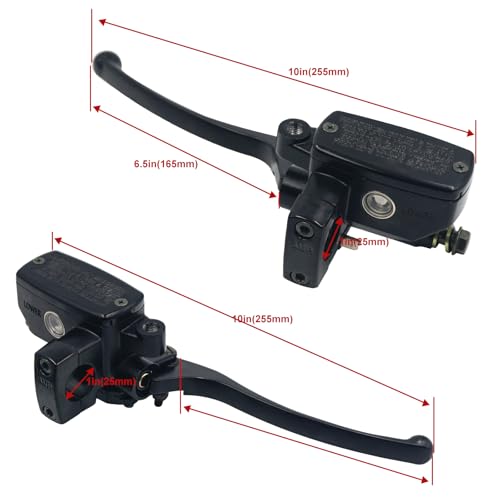 1" 25mm Brake Master Cylinder Lever Motorcycle for Hon-da Shadow Goldwing Magna VTX Ya-ma-ha Road Star V-Star Su-zu-ki Ka-wasaki Hy-draulic Clutch Brake Goldwing Left & Right Set (Black) - color: Black