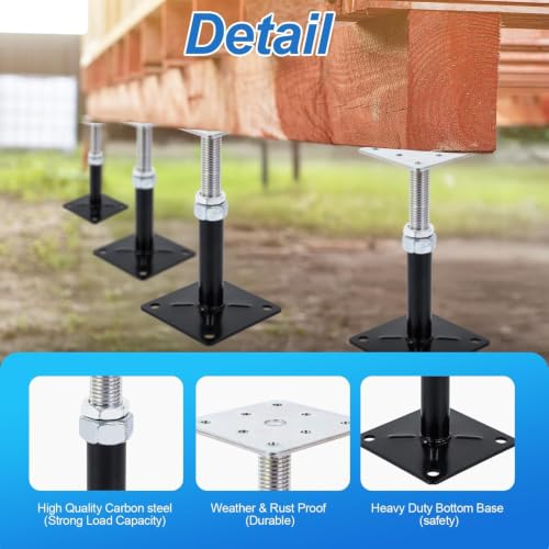 2-Pack Mini Screw Jacks, Floor Straightener, Adjust & Lift Supports, Level Floor Jacks, Post 12" to 16" - size: 12-16 inch