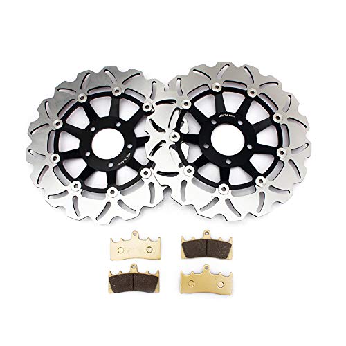 Front Brake Disc Rotors and Pads Kit for Suzuki GSXR750W 94 95 GSXR1100W 1993-1996 - color: Black, size: GSXR750W 94 95 GSXR1100W 93-96