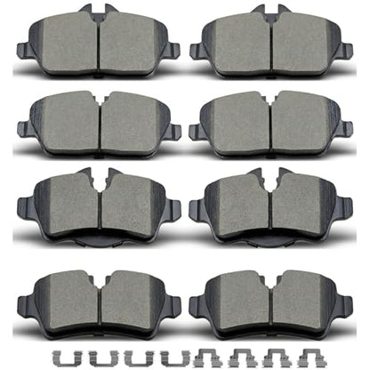 D1308 D1309 Front Rear Ceramic Brake Pads With Clips Fit For Mini Cooper 2007 2008 2009 2010 2011 2012 2013 2014 2015 - size: D1308 D1309