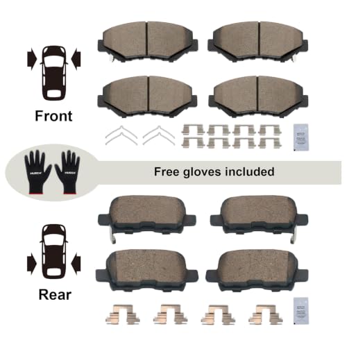 HUSCH Front & Rear Ceramic Brake Pads Fit For Honda Pilot 2003-2008 - size: D914+D865