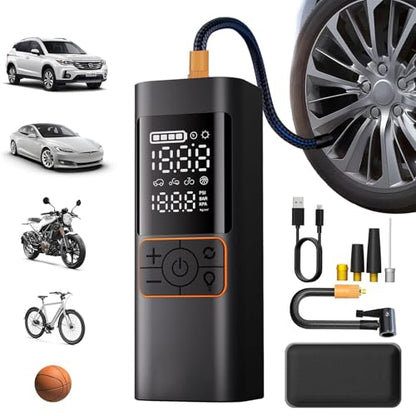 Cordless Tire Inflator, Portable Air Compressor, 180 PSI