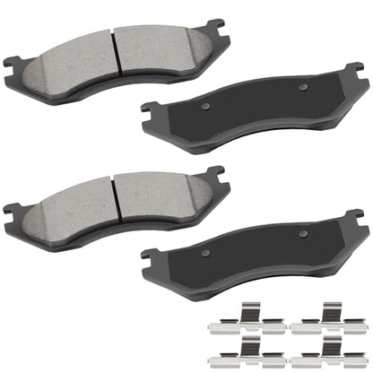 cciyu D966 Brake Pads w/Hardware Front Disc Brake Pad Set 4pcs - size: Front[D966]