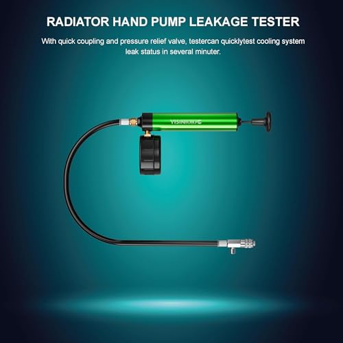 Universal Radiator Pressure Tester, Aluminum Automotive Cooling System Radiator Pressure Tester Tool,Pressure Test Pump with Pressure Gauge,Fit for Adapters for Various Car Models
