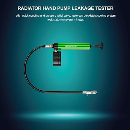 Universal Radiator Pressure Tester, Aluminum Automotive Cooling System Radiator Pressure Tester Tool,Pressure Test Pump with Pressure Gauge,Fit for Adapters for Various Car Models