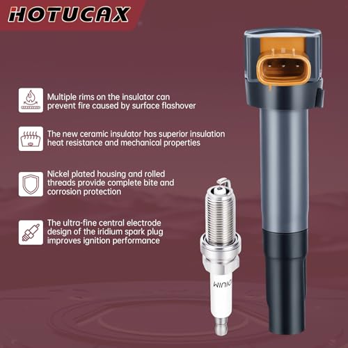 UF634 Ignition Coils & Spark Plugs Tune Up Kit, 4 Pack - size: UF634 & Spark Plug