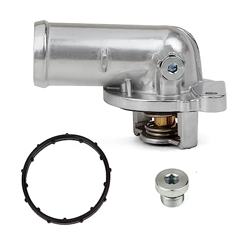 MITZONE Upgrade Aluminum Thermostat Housing Assembly Compatible with 2011-2021 Jeep Dodge RAM Chrysler 3.6L 3.2L V6 Vehicles - 200 Town & Country Avenger Grand Caravan Cherokee - color: 5184570AG(Upgrade Aluminum)
