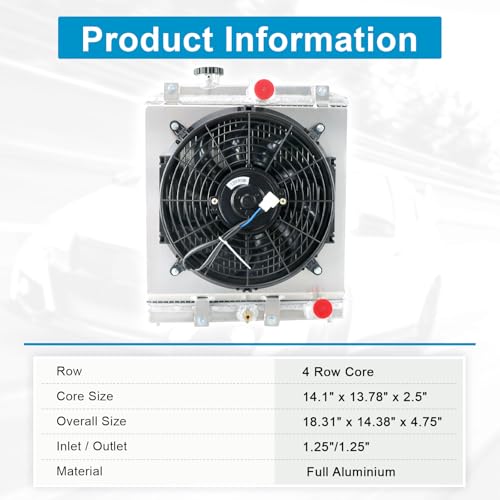 4 Row Aluminum Radiator + Shroud + Fan For 92-00 93 94 95 96 97 98 99 Honda Civic EJ EK EG DEL D15 D16