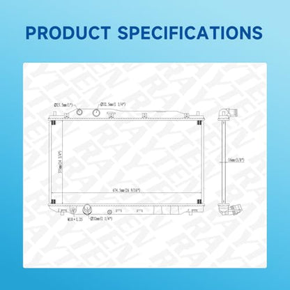 Rayten 2926 Radiator Compatible with 2006-2011 Honda Civic 2.0L L4 1998cc 122ci,Replace# 19010RNBA51 19010RNBA01 CRS2926 - size: RAD:2926