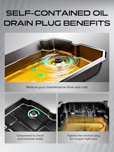 YHTAUTO Transmission Oil Pan Sump with Drain Plug for Toyota, Scion