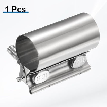 HARFINGTON Exhaust Clamp 1.57" Stainless Steel Lap Joint Band Clamp Exhaust Pipes Connection with M10x54 Screws for Car Muffler Elbow Pipes - size: 1.57 inch