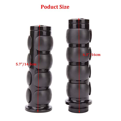 Pair of 1" Dual Black Motorcycle Bar End Hand Grips Handlebar Compatible with Cruisers Harley Yamaha Suzuki - color: Black#1