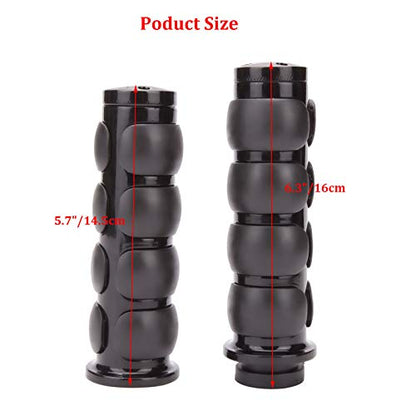 Pair of 1" Dual Black Motorcycle Bar End Hand Grips Handlebar Compatible with Cruisers Harley Yamaha Suzuki - color: Black#1