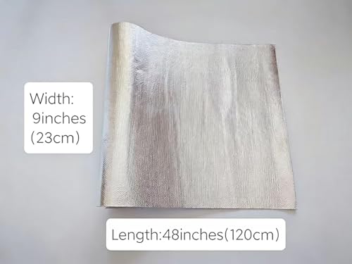 Silver Fynxir Self-Adhesive Aluminized Fiberglass Cloth Heat Shield Blanket/Wrap Sheet - 9"x48" Aluminum Backed Thermal Reflective Insulation Barrier , Firewall(Heat Resistant, Tape-Like Adhesion) - color: Silver, size: 9'' X 48''