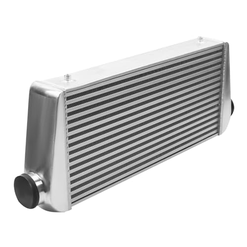 Universal Intercooler Aluminum Intercooler Front Mount 3" Inlet & Outlet Direct Replacement for Any Turbo Charger System Silver (31x12x4" 3") - size: 31x12x4" 3"