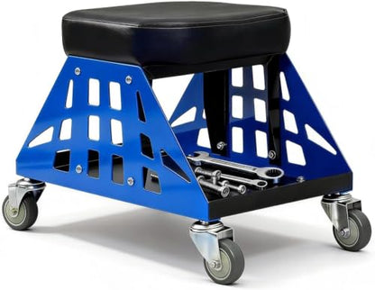 Mechanic Stool 400 LBS Capacity Garage Stool Gift for Men, Heavy Duty Rolling Mechanics Seat, Tools for Automotive Auto Repair (Blue-1) - color: Blue-1