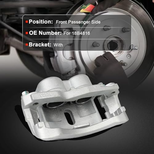 cciyu Front Right Disc Brake Caliper Assembly w/Bracket 18B4816 - size: Front Right[18B4816]