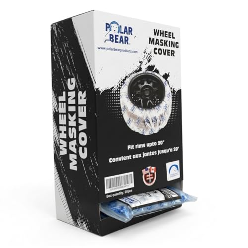 Polar Bear Wheel Masking Cover, Clear Plastic Sheet, 13-20 in Rims, 1-Pack