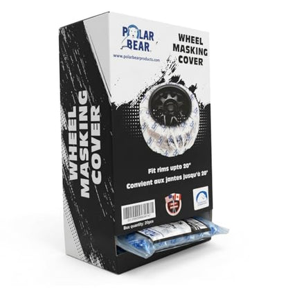 Polar Bear Wheel Masking Cover, Clear Plastic Sheet, 13-20 in Rims, 1-Pack