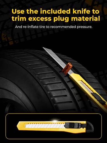AUTOWN Flat Tire Repair Kit 15pcs, Heavy Duty Tire Plug Kit to Fix Puncture