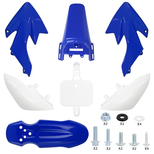 Podoy CRF50 Body Fender Kit Plastic Fairing 7PCS with Bolts (Blue) - style: Blue