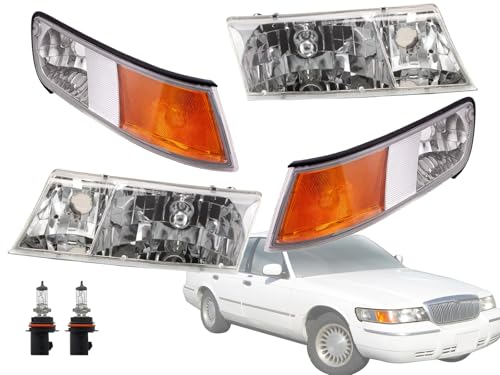 APA Replacement Combo Set of Headlight and Corner Lamp for 1998-2002 Grand Marquis - color: 1998-2002 Grand Marquis Combo