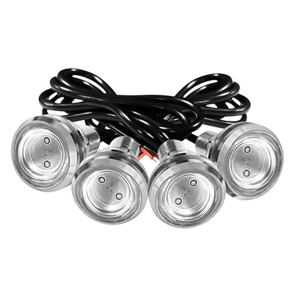 4Pcs 23mm COB DC 12V Eagle Eye LED Car Fog DRL Daytime Running Light Car ATV Camper Trunk Motorcycle Marker Lights Lamp Tail Reverse Fog Light Signal Lamp (Red) - color: Red