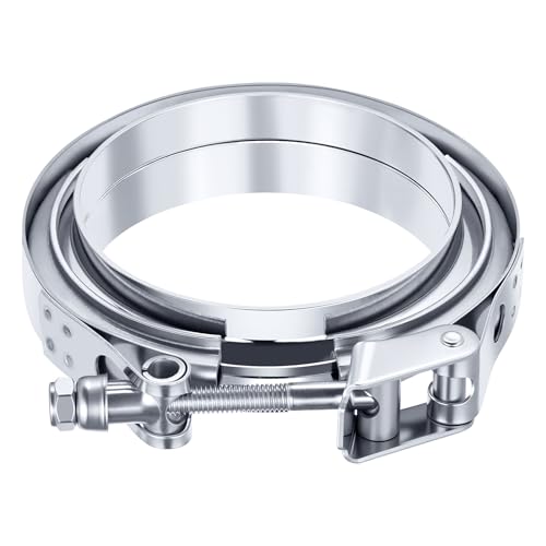 EVIL ENERGY 4.0 Inch V Band Clamp Quick Release Stainless Steel with Flange Male Female Mild Steel - size: 4.0"