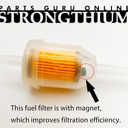 Strongthium 10PCS 1/4" & 5/16" Inline Fuel Filters with Magnet