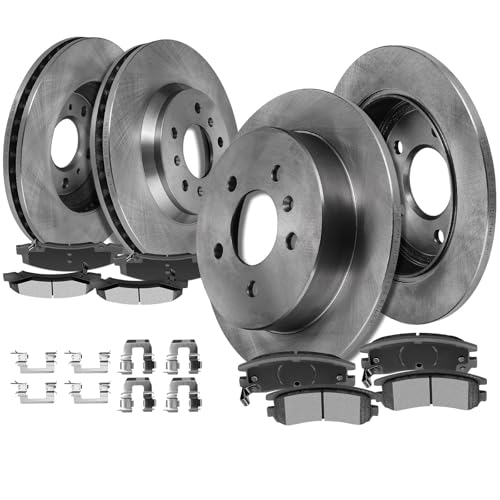 SCITOO Front 11.93" Rear 10.94" Brake Pads and Rotors Kits Fit - size: 55126+D1159 & 55125+D698 [4+8PCS]