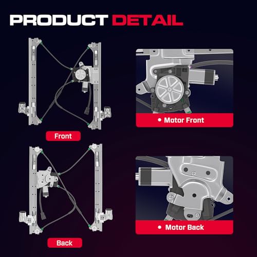 Front Driver Side Power Window Regulator with Motor (2 Pins) Fit for 2004-2007 Buick Rainier, 2002-2009 Chevrolet Trailblazer, GMC Envoy, Isuzu Saab Oldsmobile Bravada, 741-690 - size: Front Driver (LH)