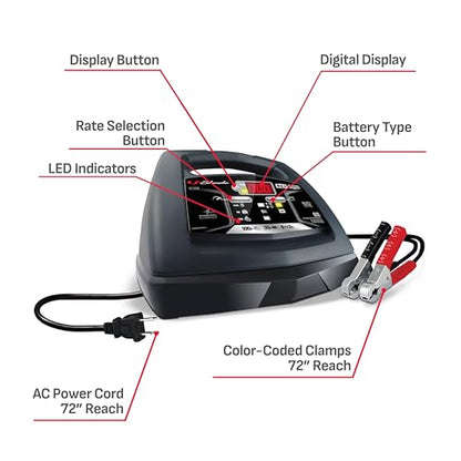 Schumacher Electric 6A Car Battery Charger & Maintainer, 6V/12V – SC1308