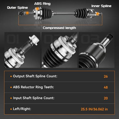 Front CV Axle Shaft for Toyota Corolla Matrix Pontiac Vibe